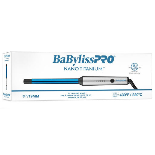 Barril Azul Babyliss Pro Nano Titanium 3:4 Doble Voltaje BNTW75NUC CAJA