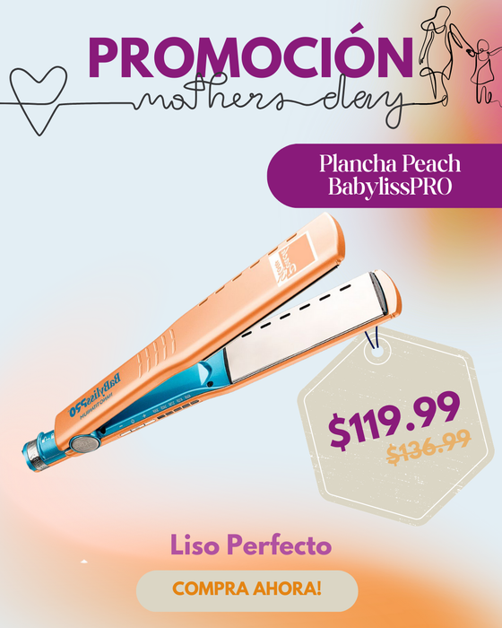 Plancha Profesional BaBylissPRO Vented Nano Titanium 1½” Peach Glow