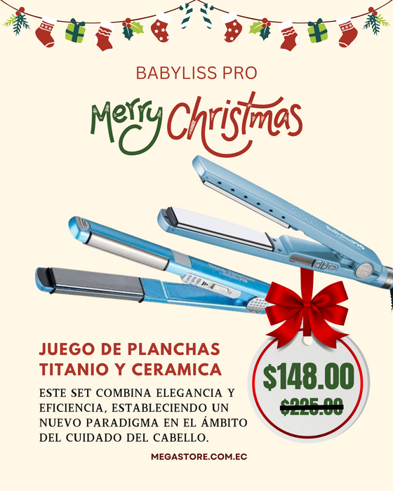 Juego De Planchas Babyliss Pro Nano Titanium 1-1/4" + 1"