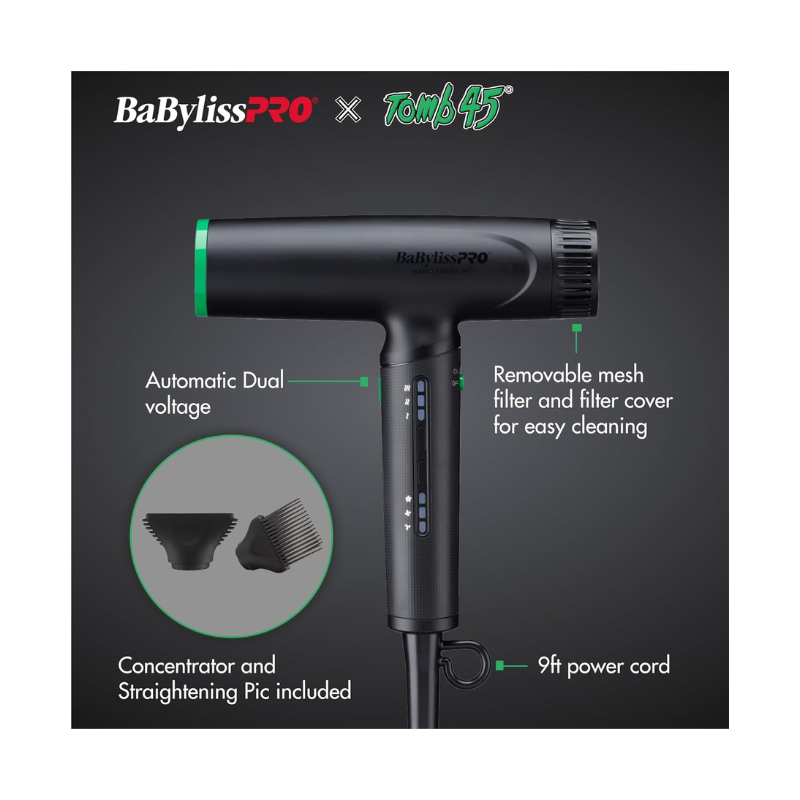 BaBylissPRO Tomb45® BNTC9200T45UX – Secador Digital Profesional 1400W - MegaStore