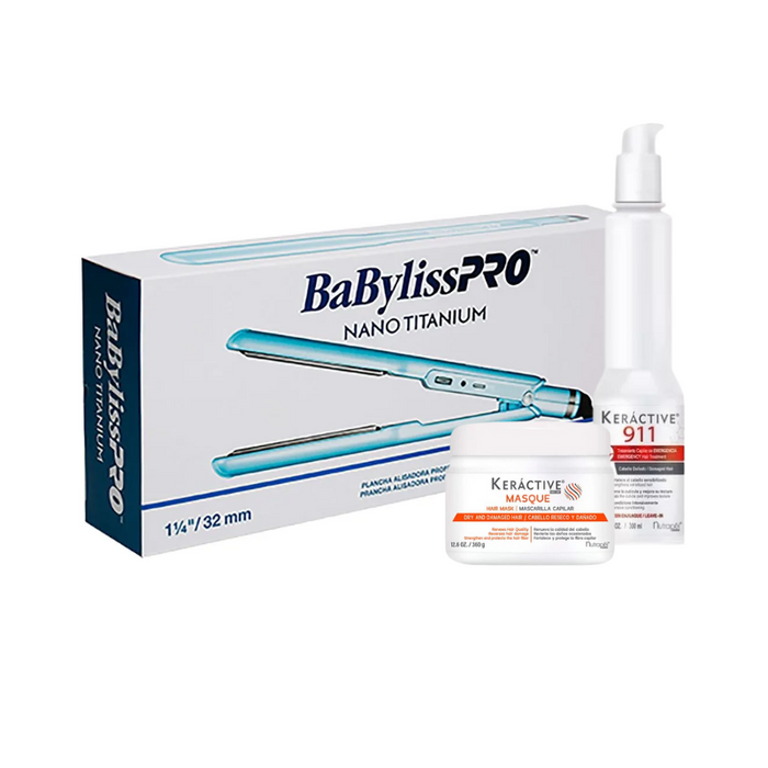 Combo Rescate Capilar: Babyliss Pro 1-¼ + Keractive Masque y Trat. 911