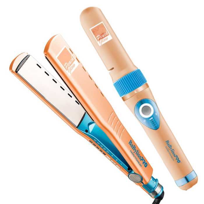 Combo Babyliss Peach Glow: Plancha + Miracurl XL 1"