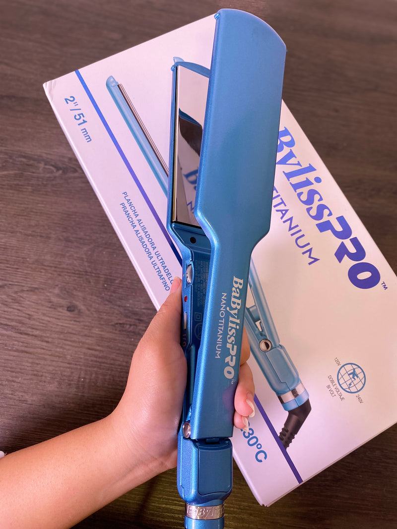 Plancha de Cabello Babyliss Pro Nano Titanium Ultra Delgado 2" Doble Voltaje - MegaStore