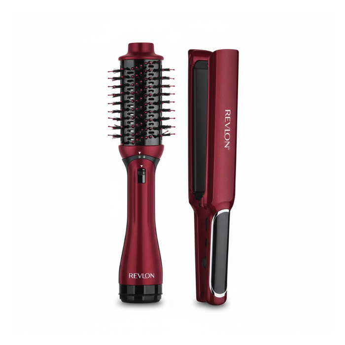 Kit Revlon One-Step: Cepillo Secador Voluminizador + Plancha Digital - Vino