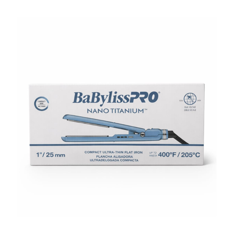 Plancha Mini BaBylissPRO Nano Titanium 1" Anti-Frizz Viajes - MegaStore