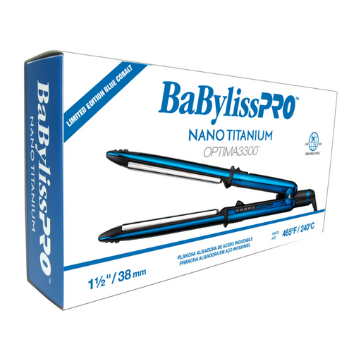 Plancha de Cabello BaByliss Optima 3300 1-1/2" Doble Voltaje Azul Cobalto - MegaStore