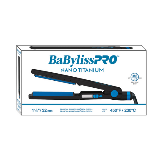 Plancha de Cabello Babyliss Pro Nano Titanium 1-1/4" Edición Limitada Black & Blue - MegaStore
