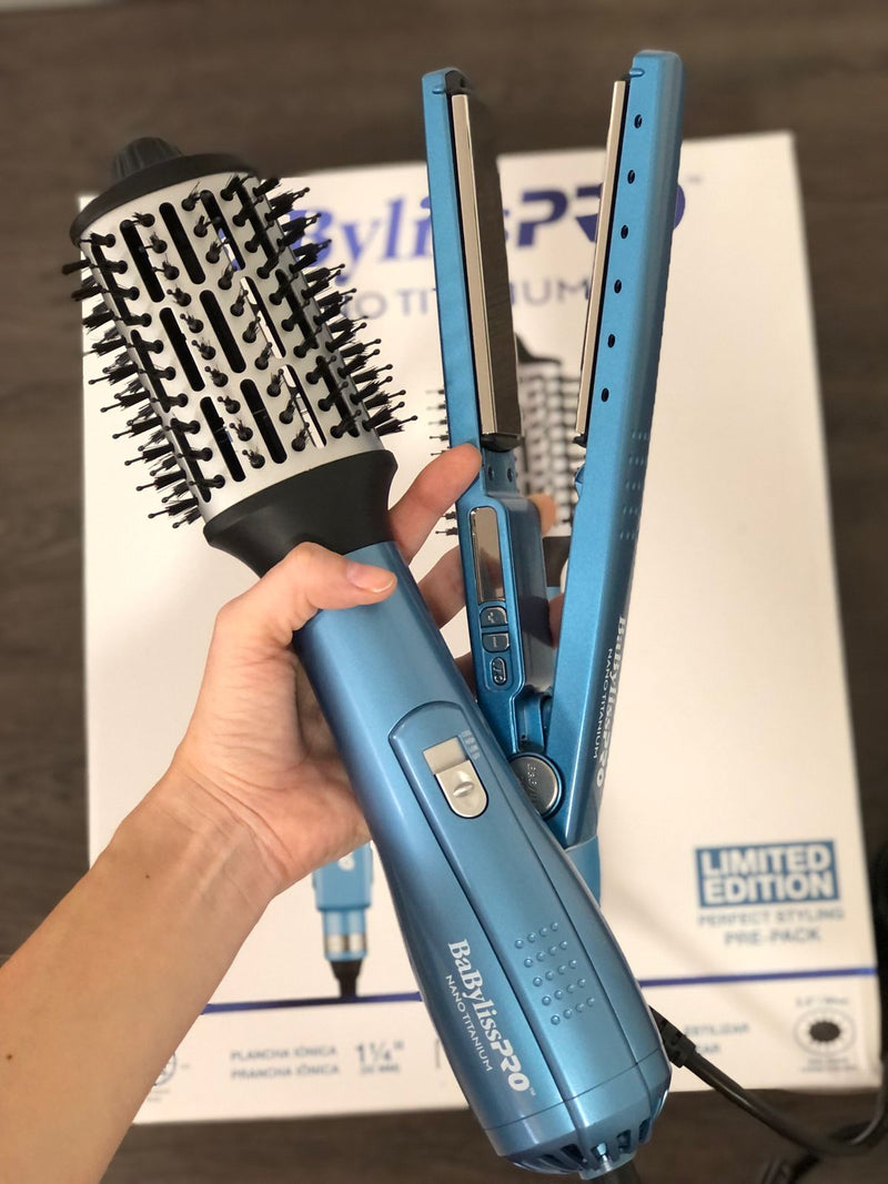 Combo Babyliss Plancha Ionica 1-1/4" Y Cepillo Secador 2.5" - MegaStore