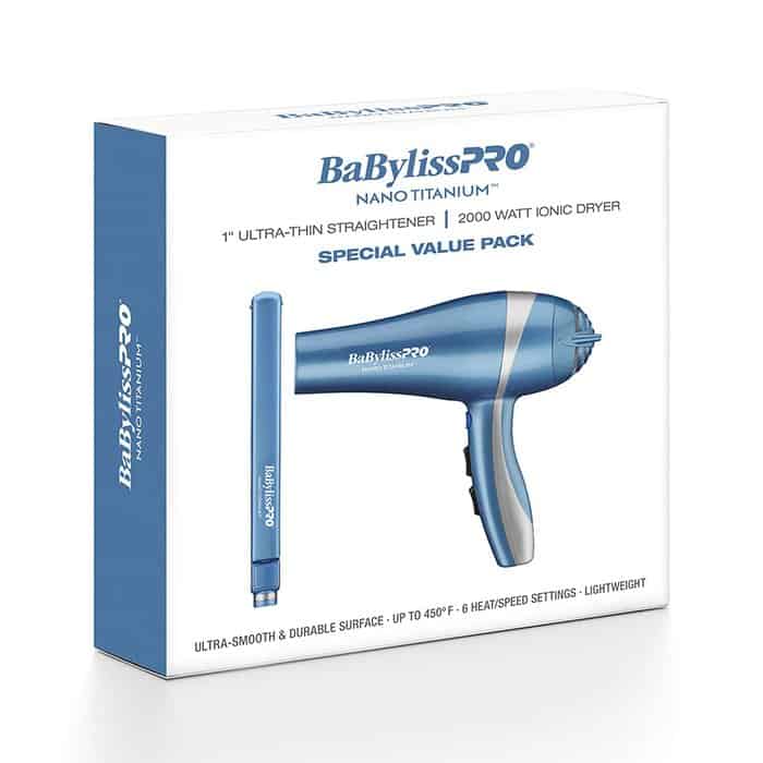Combo Babyliss Pro Plancha 1'' Y Secadora Nano Titanium