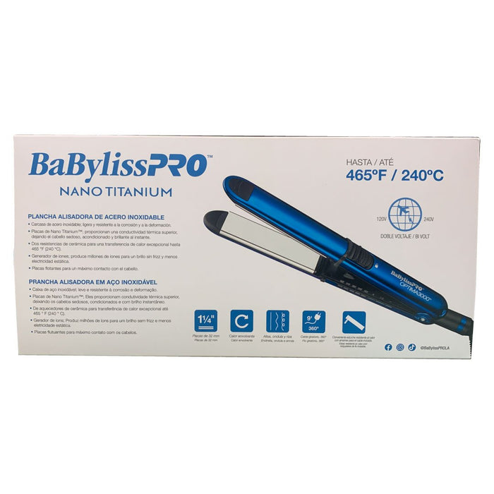 Plancha De Cabello Babyliss Optima 3000 1-1:4 Doble Voltaje Blue Cobalt Caja Atras