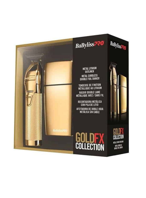 Combo Afeitadora Y Patillera De Cabello Babyliss Gold Fx Collection-fx787g-fxs2g-fxholpk2g-caja