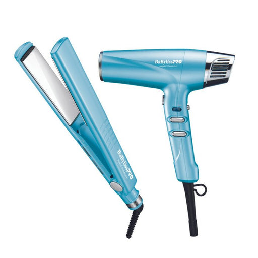 combo profesional babyliss nano titanium plancha y secadora dual ionic